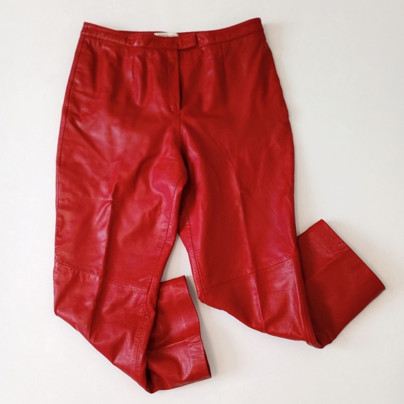 Amanda Smith Vintage Red Leather Pants 
